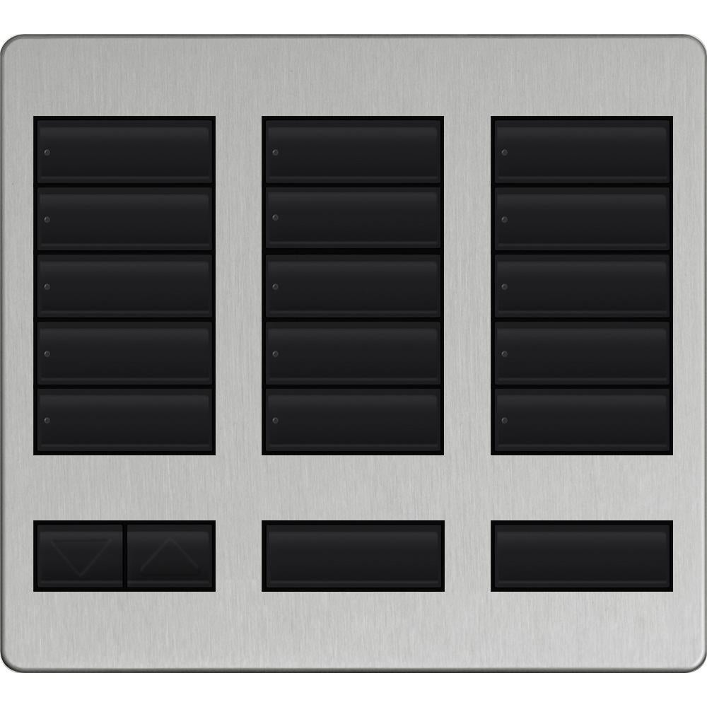 Lutron LFK-T15RL-CLA Large 15-Button Replacement Faceplate Kit Clear Anodized Aluminum