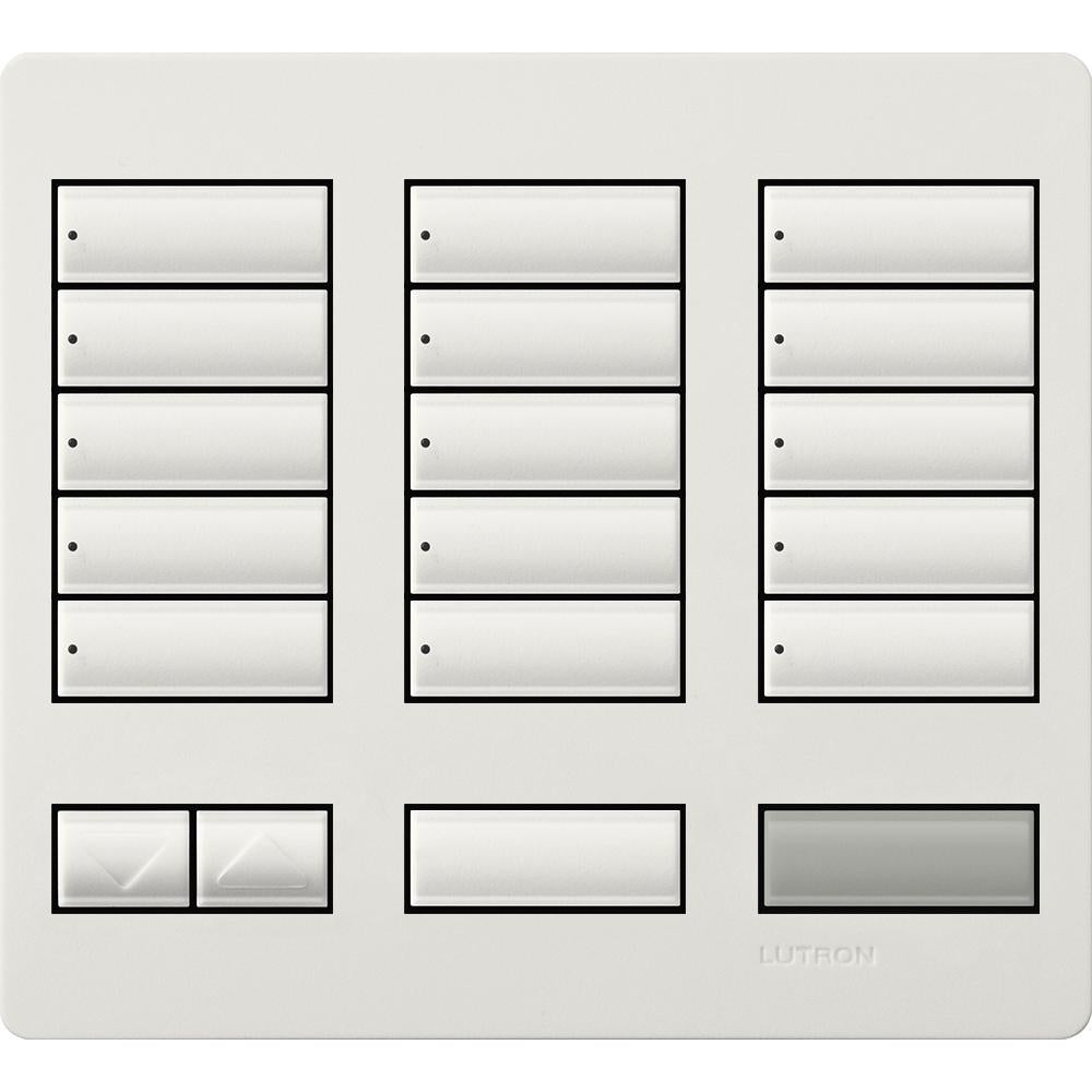 Lutron LFK-T15RL-SW Large 15-Button Replacement Faceplate Kit Snow