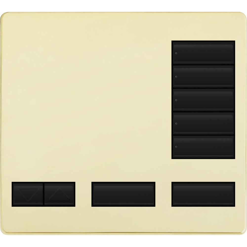 Lutron LFK-T5RL-BB Large 5-Button Replacement Faceplate Kit Bright Brass