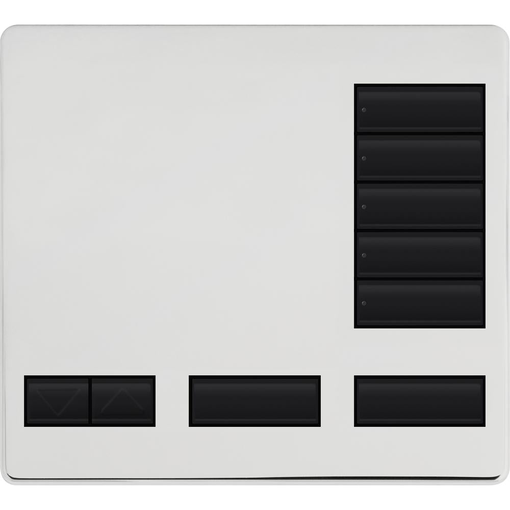 Lutron LFK-T5RL-BC Large 5-Button Replacement Faceplate Kit Bright Chrome