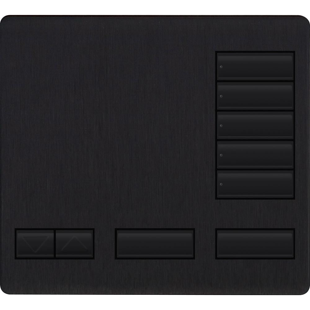 Lutron LFK-T5RL-BLA Large 5-Button Replacement Faceplate Kit Black Anodized Aluminum