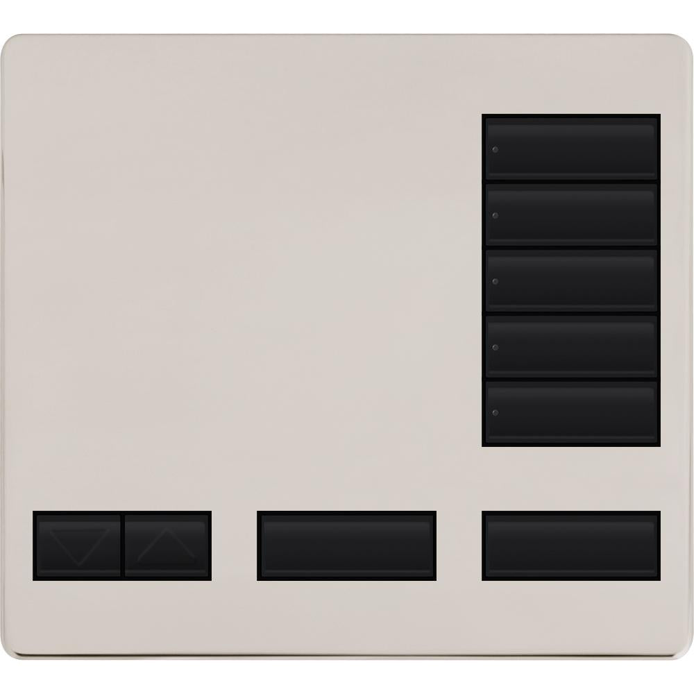 Lutron LFK-T5RL-BN Large 5-Button Replacement Faceplate Kit Bright Nickel