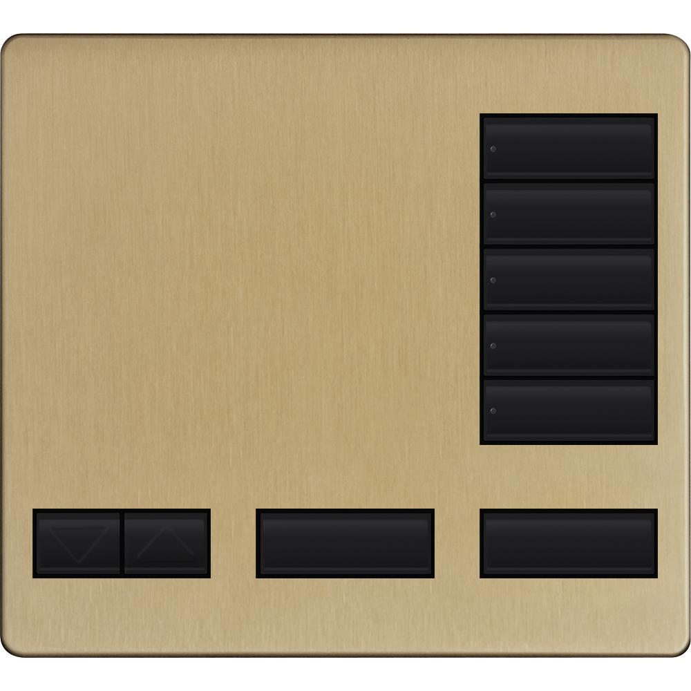 Lutron LFK-T5RL-BRA Large 5-Button Replacement Faceplate Kit Brass Anodized Aluminum