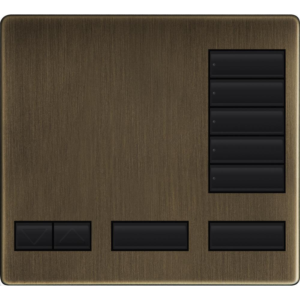 Lutron LFK-T5RL-QB Large 5-Button Replacement Faceplate Kit Antique Brass