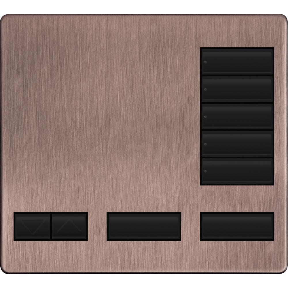 Lutron LFK-T5RL-QZ Large 5-Button Replacement Faceplate Kit Antique Bronze