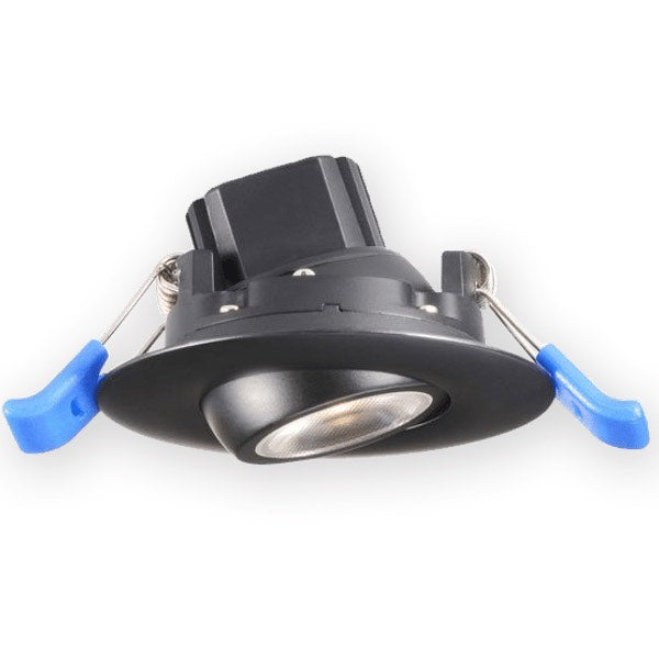 Lotus LED Lights LL2G-27K-BK 2" Eyeball Gimbal LED Downlight, CCT 2700K, 380lms, 120V, Black Finish