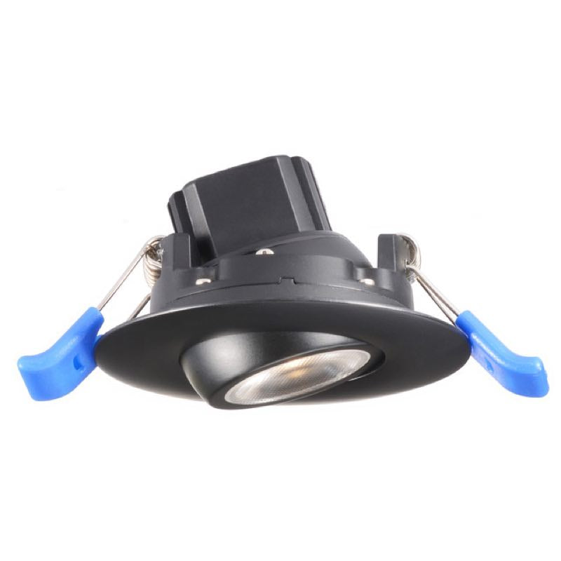 Lotus LED Lights LL2G24V-30K-BK 2" Eyeball Gimbal LED Downlight, Color Temperature 3000K, Lumens 400 lm, Wattage 5W, 24V, Black