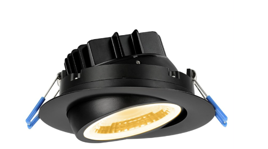 Lotus LED Lights LL4G-30K-BK 4" Eyeball Gimbal Led Downlight - 11w - 3000k - 1,000 Lumens - 120v - Black Finish