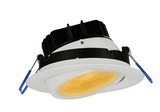 Lotus LED Lights LL4G-5CCT-HO-WH 4" Eyeball Gimbal Led Downlight - High Output - 15w - 27k / 3k / 35k / 4k / 5k - 1,400 Lumens - 120v - White Finish