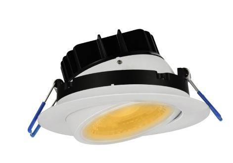 Lotus LED Lights LL4G-50K-HO-WH 4" Eyeball Gimbal Led Downlight - High Output - 15w - 5000k - 1,400 Lumens - 120v - White Finish