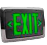 Westgate LLXT-GB Low Level Led Exit & Emergency Combo, Number of faces = Universal Single, Letters Color = Green, Housing = Black