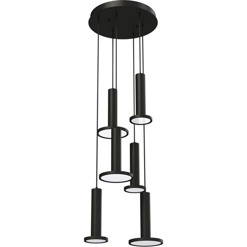 AFX Lighting LNAP99L30D1BKRND6 81W LED Luna Pendant Light W/ 6-Light & Round, 120V, CCT 3000K, Black Finish