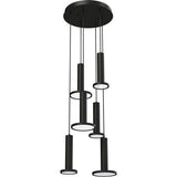 AFX Lighting LNAP99L30D1BKRND6 81W LED Luna Pendant Light W/ 6-Light & Round, 120V, CCT 3000K, Black Finish