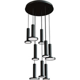 AFX Lighting LNAP99L30D1BKRND9 117W LED Luna Pendant Light W/ 9-Light & Round, 120V, CCT 3000K, Black Finish