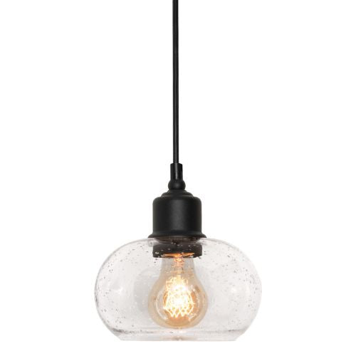AFX Lighting LNYP07MBBK 7-in 60W Laney E26 Pendant Light W/ 1 Light, 120V, Black Finish