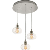 AFX Lighting LNYP07MBSNRND3 20-in 60W Laney E26 Round Pendant 3 Lights, 120V, Nickel Finish