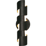 AFX Lighting LOUS0512L30D1BK Louie 14 Inch Tall LED Wall Sconce In Black-Gold With White Acrylic Diffuser