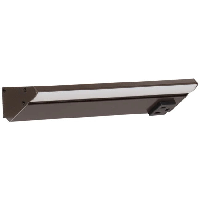 Task Lighting LP10HR3NDBBZ30 10.5" 6 Watt Lighted Power Strip - 1 Receptacle - CCT 3000K - 300 Lumens - 12V - Bronze Finish