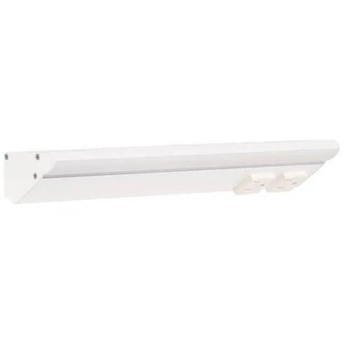 Task Lighting LP12-T6R6W-WWT 12.5" 6 Watt Lighted Power Strip - 2 Receptacles - CCT Tunable (2700K Thru 5000K) - 12V - White Finish