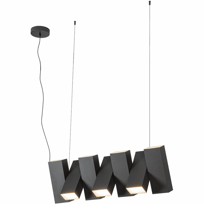 Kuzco Lighting LP17435-BK-UNV Domino LED 35.5 inch Linear Pendant Ceiling Light Black Finish