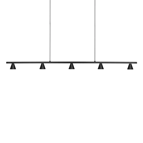 Kuzco Lighting LP19947-BK-UNV Dune 48 Inch Wide LED Suspension Linear Pendant Ceiling Light Black Finish