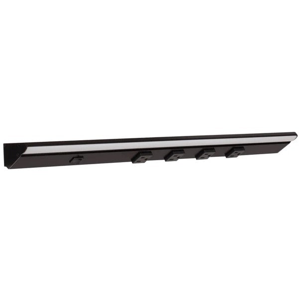 Task Lighting LP24QD8NDBBK50 24.5" Lighted Power Strip w/ Switch - 4 Black Single Receptacles - Color Temperature 5000K - Lumens 800 - Voltage 120V - Black Finish