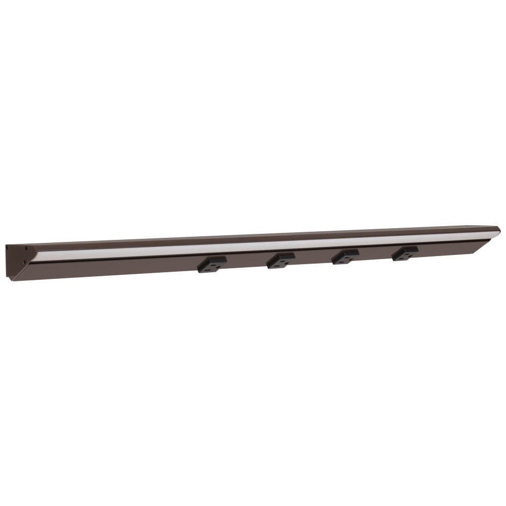 Task Lighting LP30HR15NDBBZ50 30-1/2" 600 Lumens/Ft. LED Lighted Power Strip, 1500 Lumens/Fixture, 120V, Daylight White 5000K, Bronze Finish, Black Receptacles