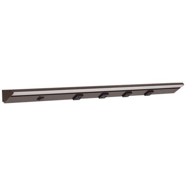 Task Lighting LP30QD10NDBBZ27 30.5" Lighted Power Strip w/ Switch, 4 Black Single Receptacles, Color Temperature 2700K, 1,000 Lumens, Voltage 120V, Bronze