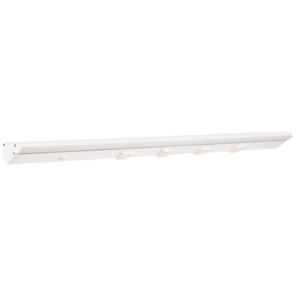 Task Lighting LP30QD10NDWWT50 30.5" Lighted Power Strip w/ Switch - 4 White Single Receptacles - Color Temperature 5000K - Lumens 1000 - Voltage 120V - White Finish