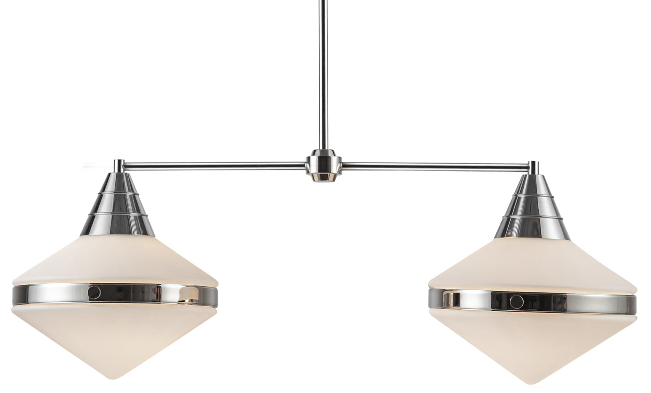 Alora Lighting LP348241PNOP Willard 2 Light 40.63 inch Polished Nickel Linear Pendant Ceiling Light in Opal Glass