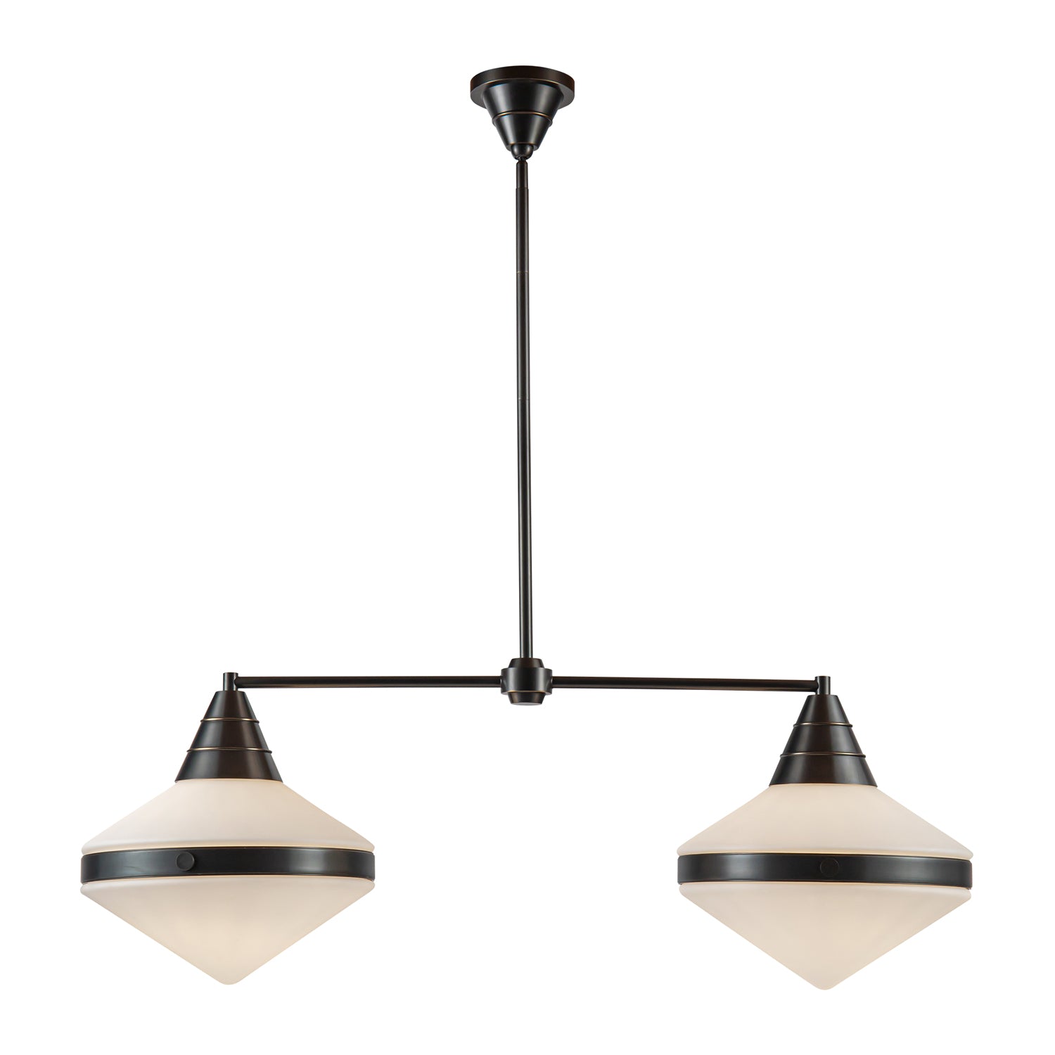 Alora Lighting LP348241UBOP Willard 2 Light 40.63 inch Urban Bronze Linear Pendant Ceiling Light in Opal Glass