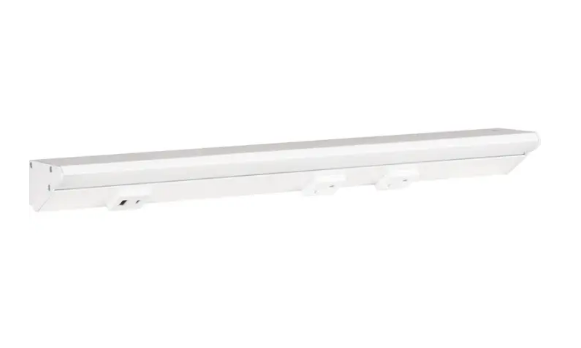 Task Lighting LPUL18S6RWWT40 18.5 Inch Lighted Power Strip - 900 Lumens - 9W - 4000K - 2 Receptacles - 1 USB-A/C - 12V - White