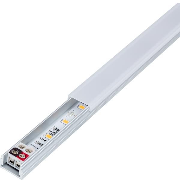 Task Lighting LR1P712V18-03W3 14-1/2" 120 Lumens/Ft. 12-Volt Accent Output Flat Linear Fixture, Single-White, Fits 18" Wall Cabinet, 116 Lumens/Fixture, 3 Watts, Soft White 3000K