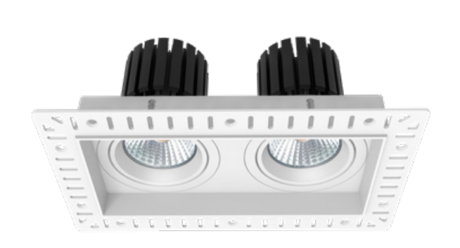 Westgate LRD-TL-10W-MCT5-4SM2-BK 4 Inch Double Regressed Square LED Architectural Trimless Recessed Lights, Watt 20W, MCT5 27k/30k/35k/40k/50k Black Finish