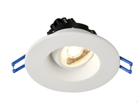 Lotus LED Lights LRG3-50K-WH-15D 3" Round Regressed Gimbal Led Downlight - 7.5w - 15° Beam Angle - 5000k - 650 Lumens - 120v - White Finish