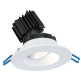 Lotus LED Lights LRG3-4CCT+DTW-HO-WH 3" Round Regressed Gimbal LED Downlight W/ High-Output, CCT Selectable Dim To Warm/ 35K-27K, 120V, White Finish