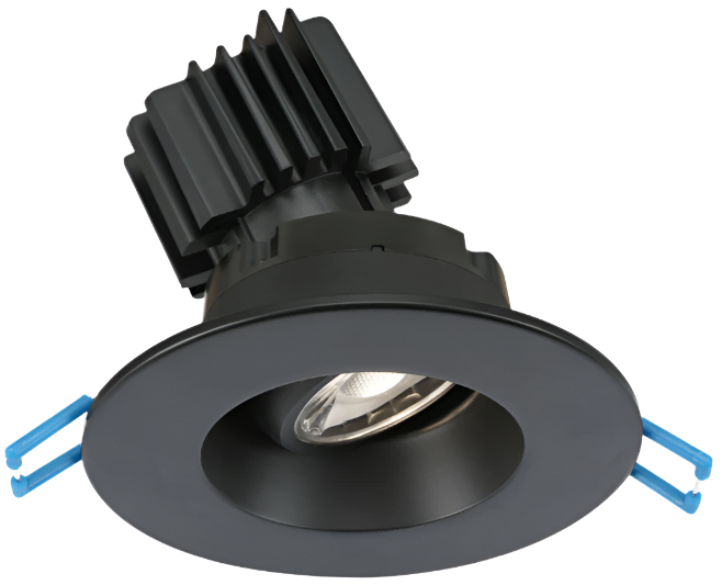 Lotus LED Lights LRG3-4CCT+DTW-HO-BK 3" Round Regressed Gimbal LED Downlight – 11W – 4CCT + Dim to Warm – Black Trim & Reflector – 360° Rotation