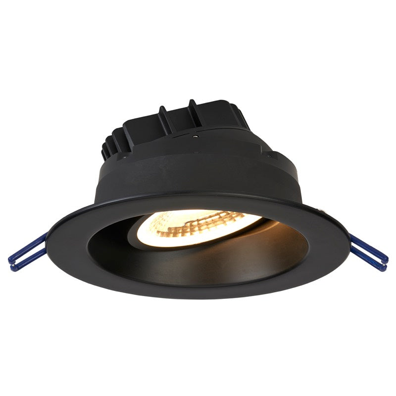 Lotus LED Lights LRG4-5CCT-BK 4" Round Regressed Gimbal LED Downlight, Color Temperature 2700K-5000K, Lumens 1100 lm, Wattage 11W, 120V, Black