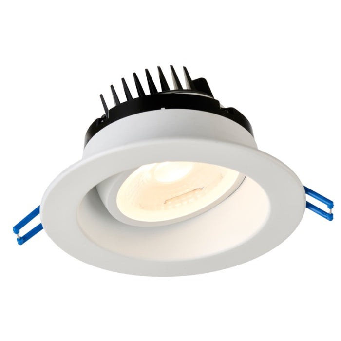 Lotus LED Lights LRG4-50K-WH 4" Round Regressed Gimbal LED Downlight, CCT 5000K, Lumens 1020lm, 120V, White Finish