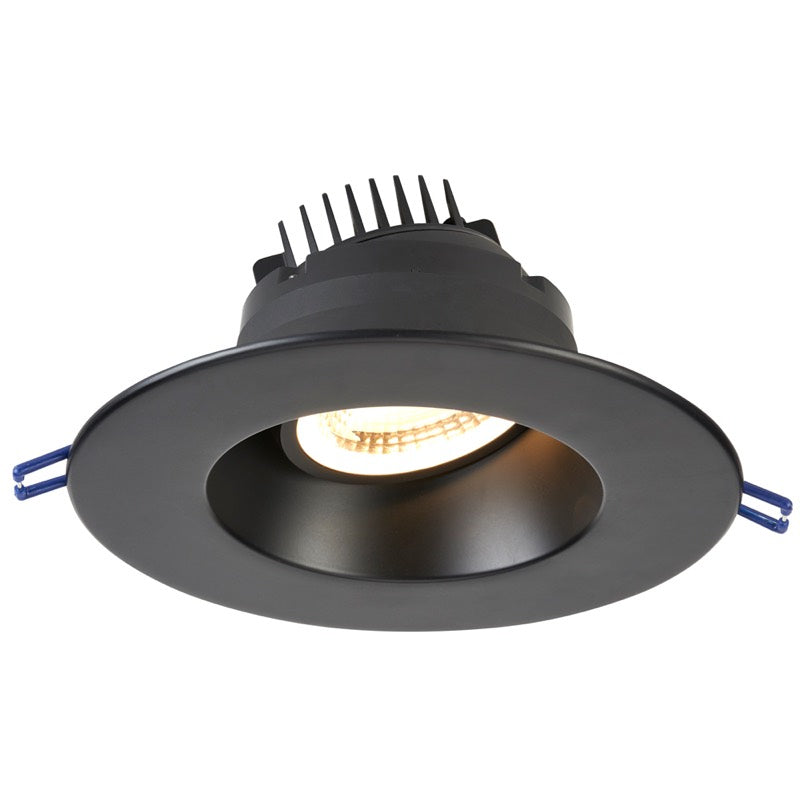 Lotus LED Lights LRG6-27K-BK 6" Round Regressed Gimbal LED Downlight, Color Temperature 2700K, Wattage 15W, Lumens 1100 lm, 120V, Black