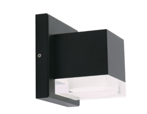 Westgate LRS-J1S-RGBWW-PB-BK Outdoor Wall Light 10W LED, Solid Acrylic, 1-Sided, CRI 90, 5CCT Selectable + 9 RGB Colors, Push Button & Sync, Black