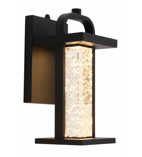 Westgate LRS-SG4-MCT-BK 11 Inch Seeded Glass Outdoor Lantern 12W, CCT Selectable 3000K/4000K/5000K, 90 CRI Black Finish