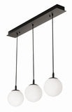 AFX Lighting LRTP07MBBKLNR3 Loretto 3 Light 36 Inch Multi-Port Pendant In Black With White Glass Diffuser