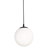 AFX Lighting LRTP11MBBK Loretto 1 Light 12 Inch Pendant In Black With White Glass Diffuser