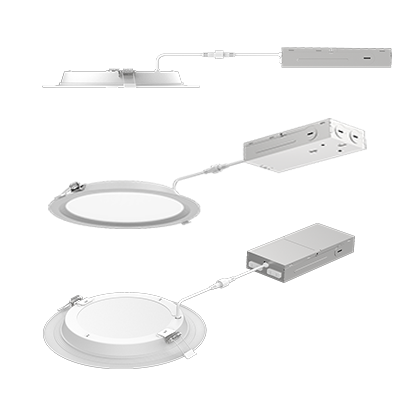 Lighting Spot 26 LS-10BLD-32WT-5CCT 10" Back-Lit Recessed LED Canless Downlight With Tunable Wattage - Color Temperature: 5CCT - Finish: White