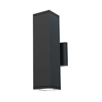 Lighting Spot 26 LS-CUD-12SQ24W-5CCT-PS 12" Photocell Sensor Square Cylinder Up & Down LED Wall Light - Color Temperature: 5CCT - Wattage: 24W