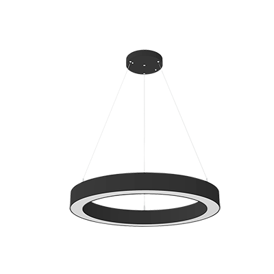 Lighting Spot 26 LS-SUPD-RP24-40WT-4CCT-BL 24" Modern Ring Pendant Up & Down Light - Color Temperature: 4CCT - Finish: Black