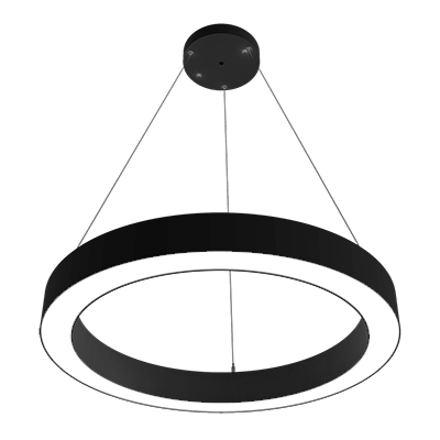 Lighting Spot 26 LS-SUPD-RP48-100WT-4CCT-BL 48" Modern Ring Pendant Up & Down Light - Color Temperature: 4CCT - Finish: Black