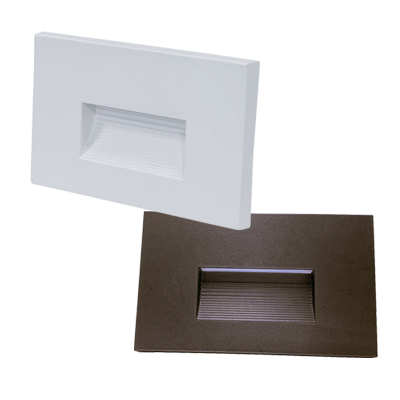 3W LED Step Light Selectable 3CCT (30K/40K/50K) Horizontal Face Plate Lens White Finish