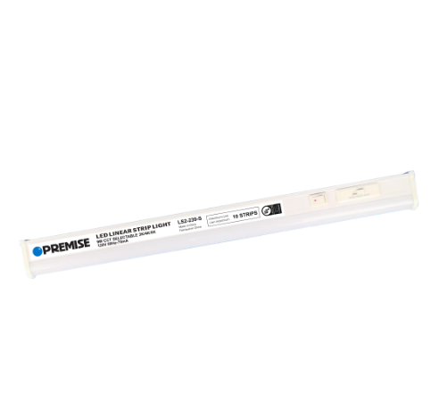 Eiko LS2-239-S Linear LED Strip Light With Switch, 23", 9W, 3000K/4000K/5000K, 120V, Dimmable